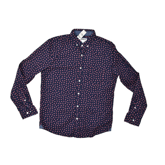 EXPRESS Slim Soft Wash Watermelon Print Button Down Shirt Size M Long Sleeve - Picture 1 of 8